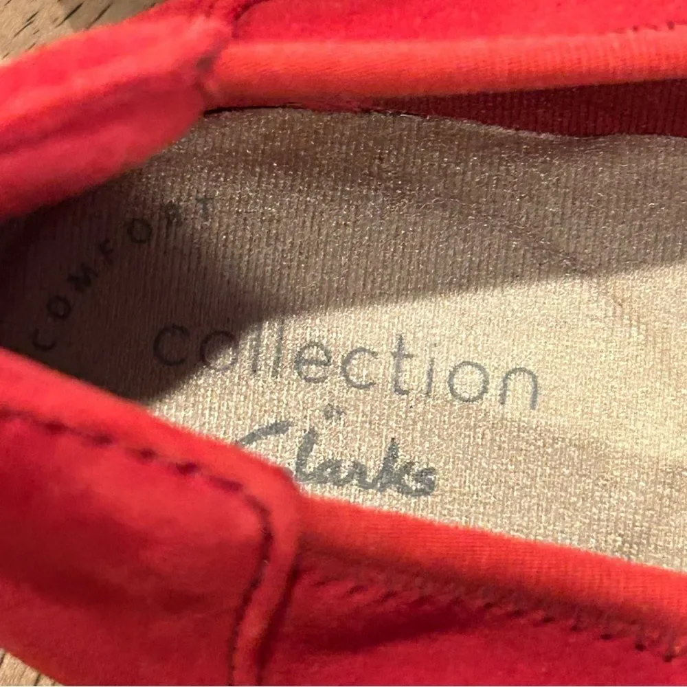 Clarks Red Sara Aster Suede Ballet Flats 7
